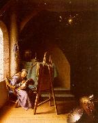 Gerrit Dou Man Writing in an Artist's Studio painting